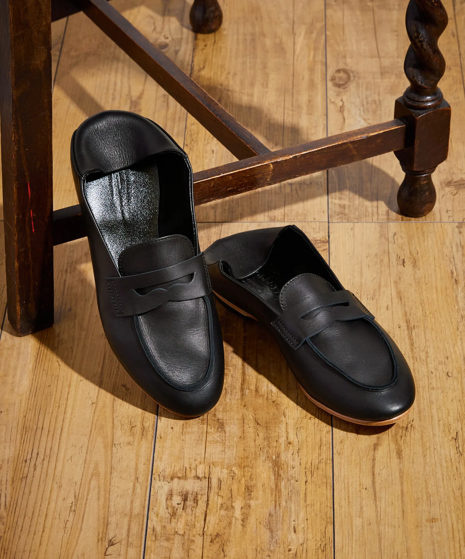 Мужские лоферы из натуральной кожи 2way slip-on ARCOLLETTA PADRONE AP8185-2013 черные — фото 2