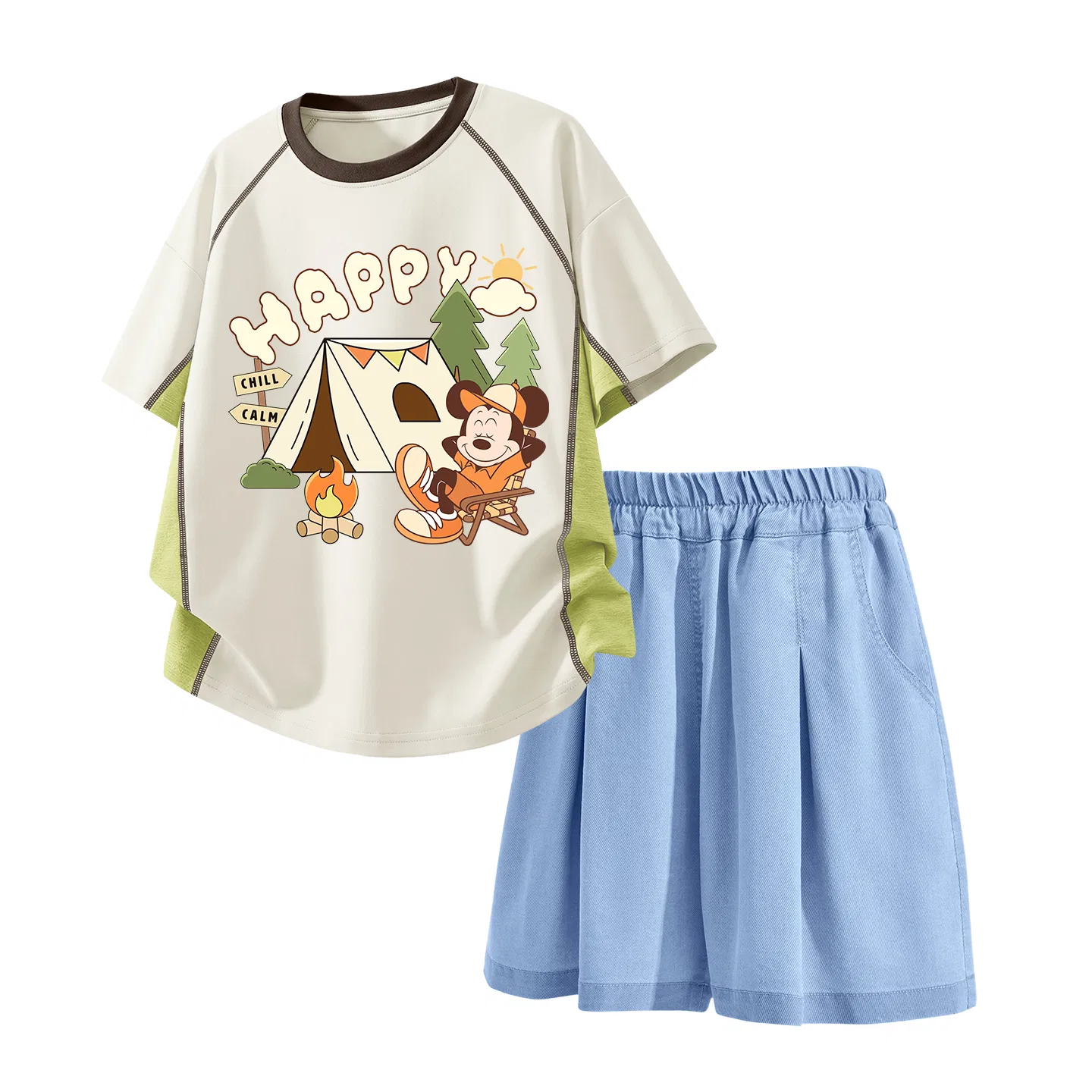 Детский спортивный костюм Casual Sportswear Disney белый с джинсовыми шортами