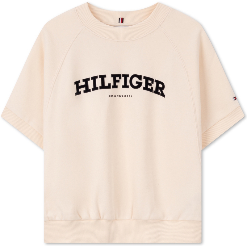 Хлопковая футболка Tommy Hilfiger, экрю — фото 3