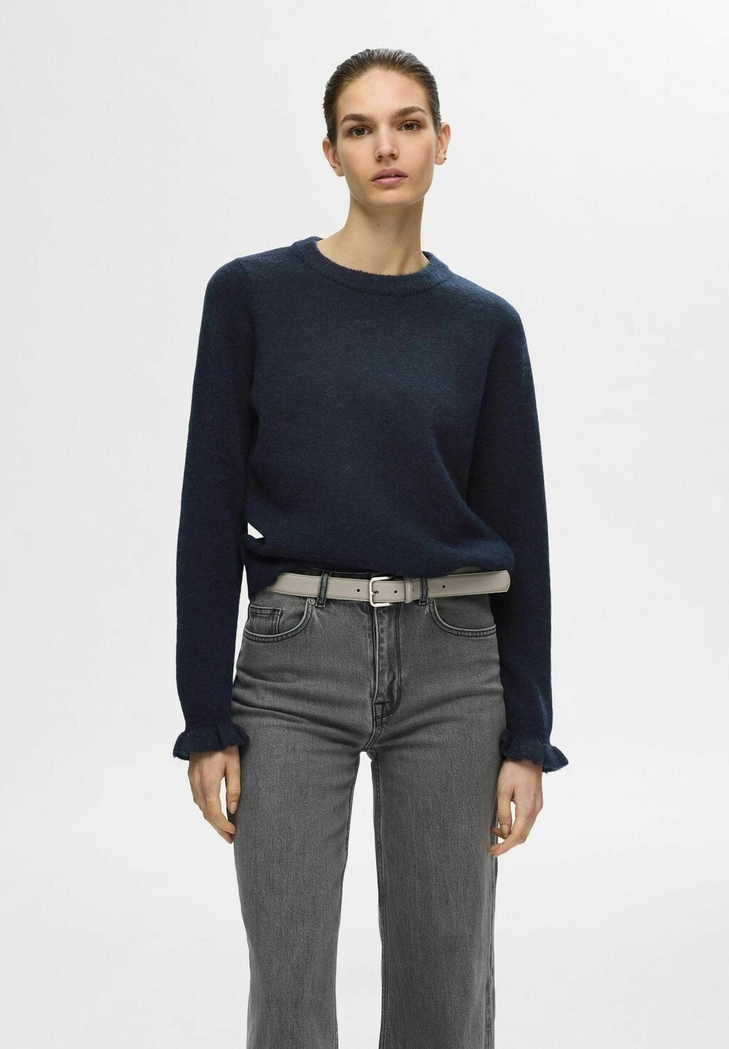 

Джемпер SLFLULU O NECK NOOS Selected Femme, цвет Mottled Dark Blue