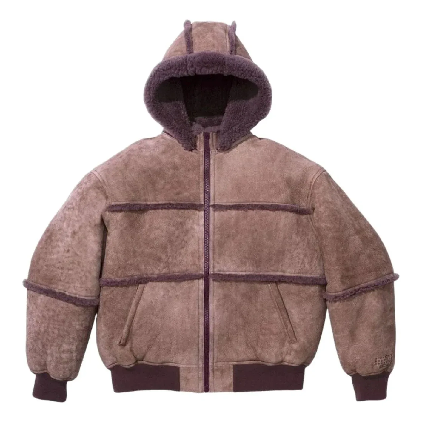 Куртка-бомбер Supreme x MM6 Maison Margiela с капюшоном и меховой отделкой, фиолетовая