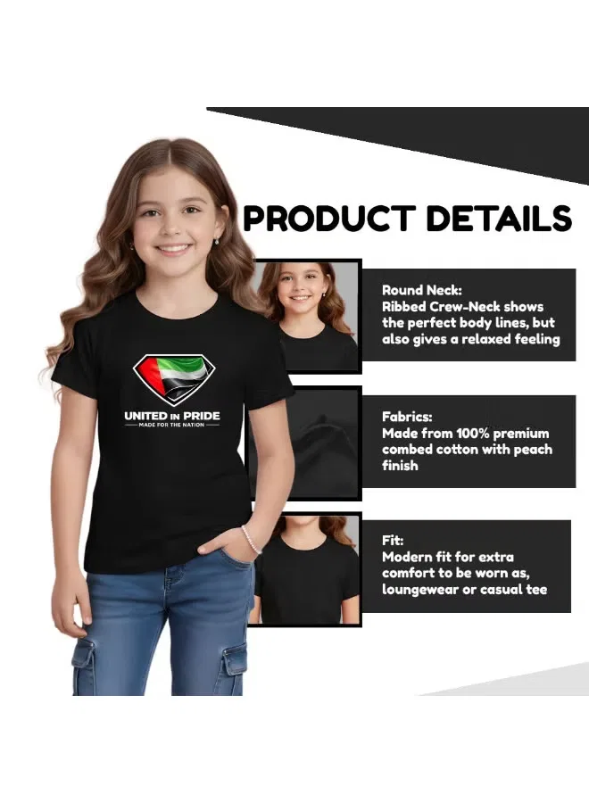 Футболка детская с коротким рукавом UAE Printshop4Me, черный — фото 4