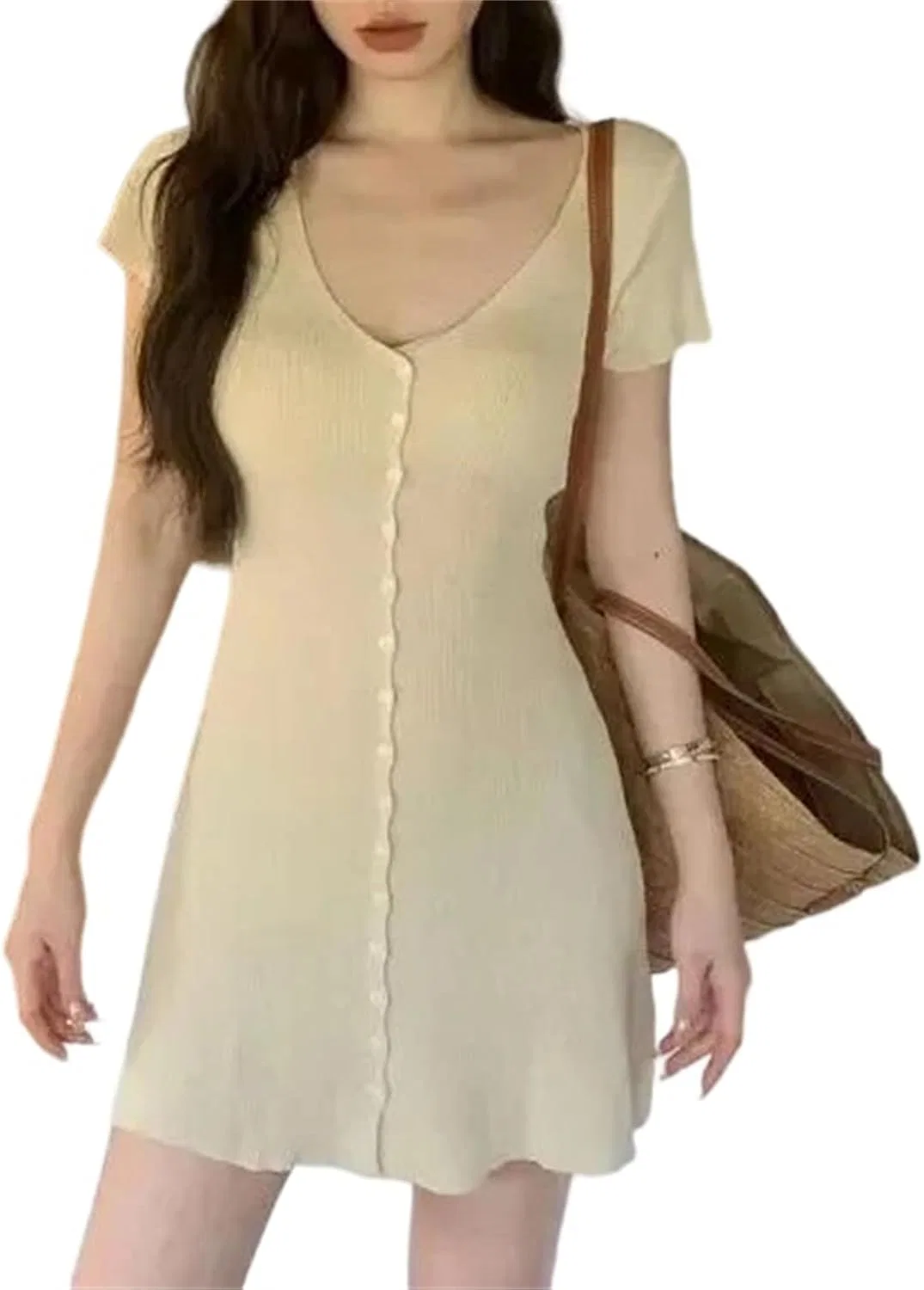 Женское облегающее платье A-силуэта Knit, Apricot