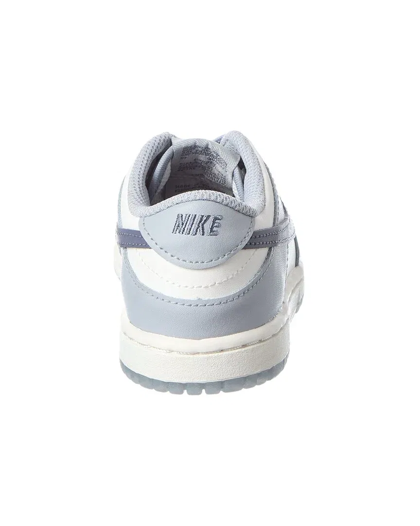 Детские кроссовки кожаные на шнуровке Nike Dunk Low, White — фото 3