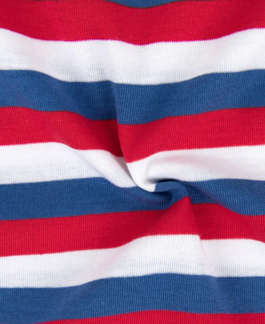Пижама с принтом в полоску, с длинным рукавом Leveret, Red, White & Blue Stripes — фото 3