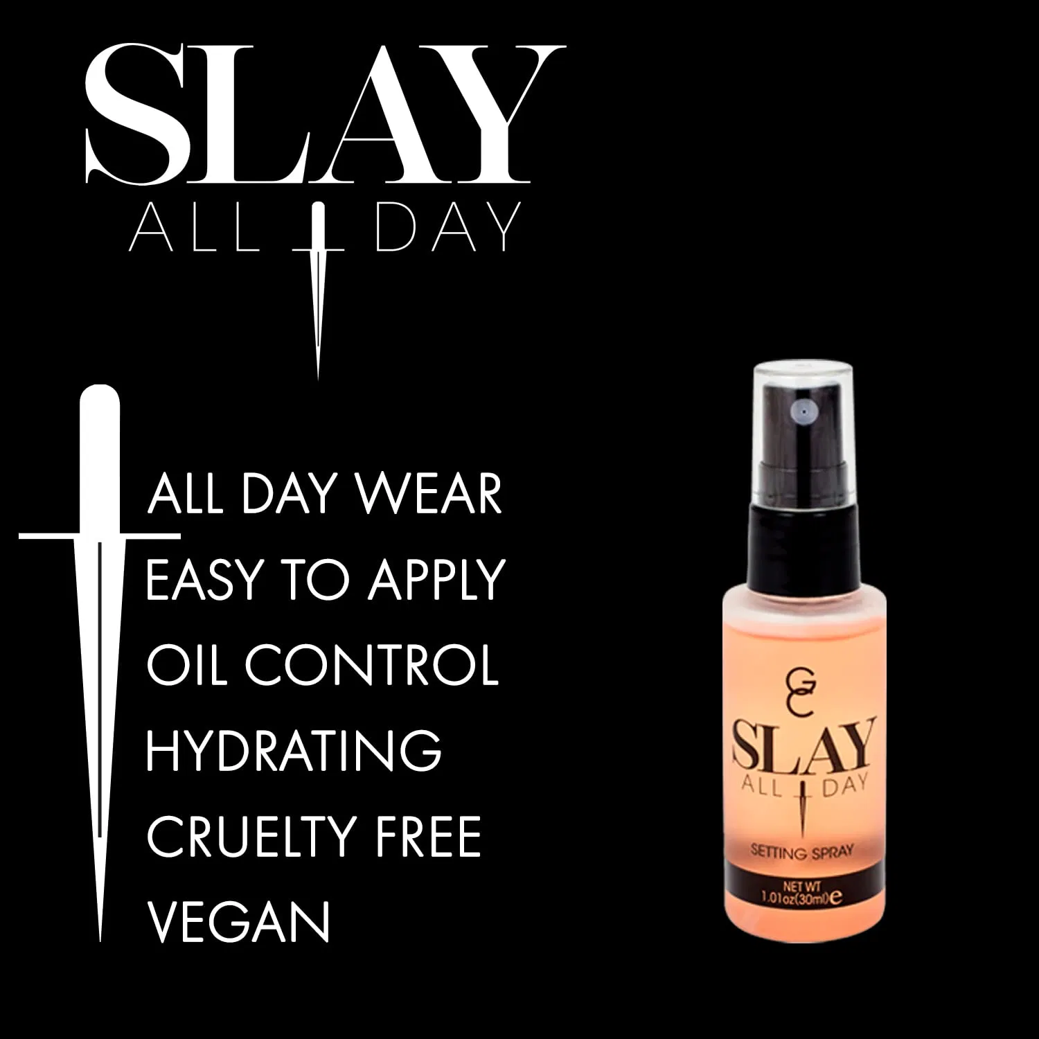 Фиксирующий спрей для макияжа Mini Slay All Day, Gerard Cosmetics, 30 мл — фото 4