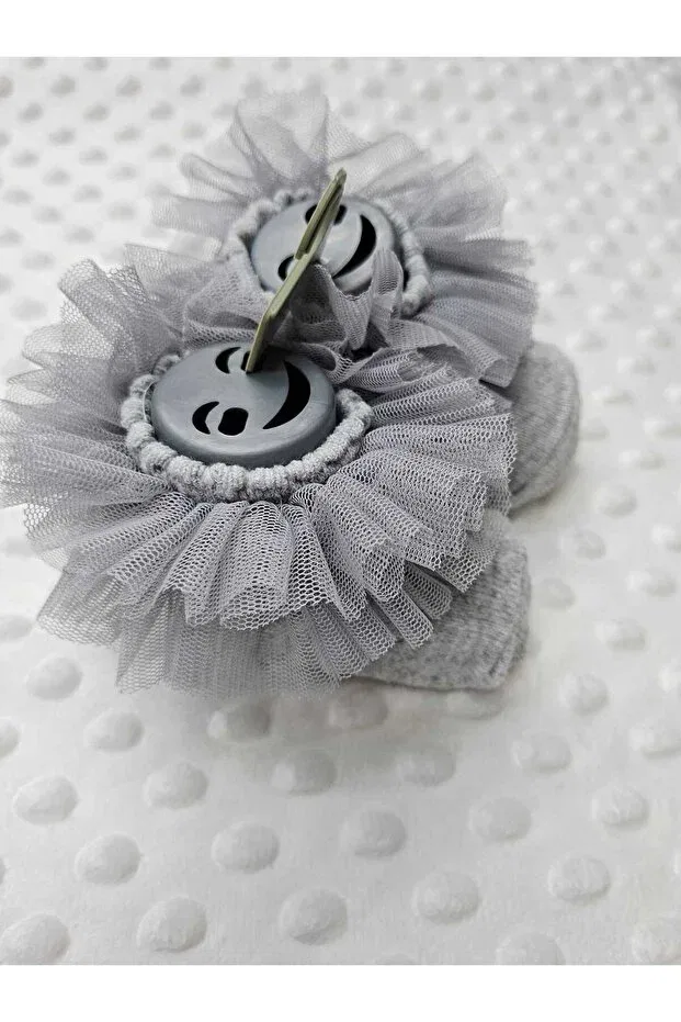 Детские носки для новорожденных хлопковые Sun Cotton Tulle Kokoş Baby Berkay, Gray — фото 2
