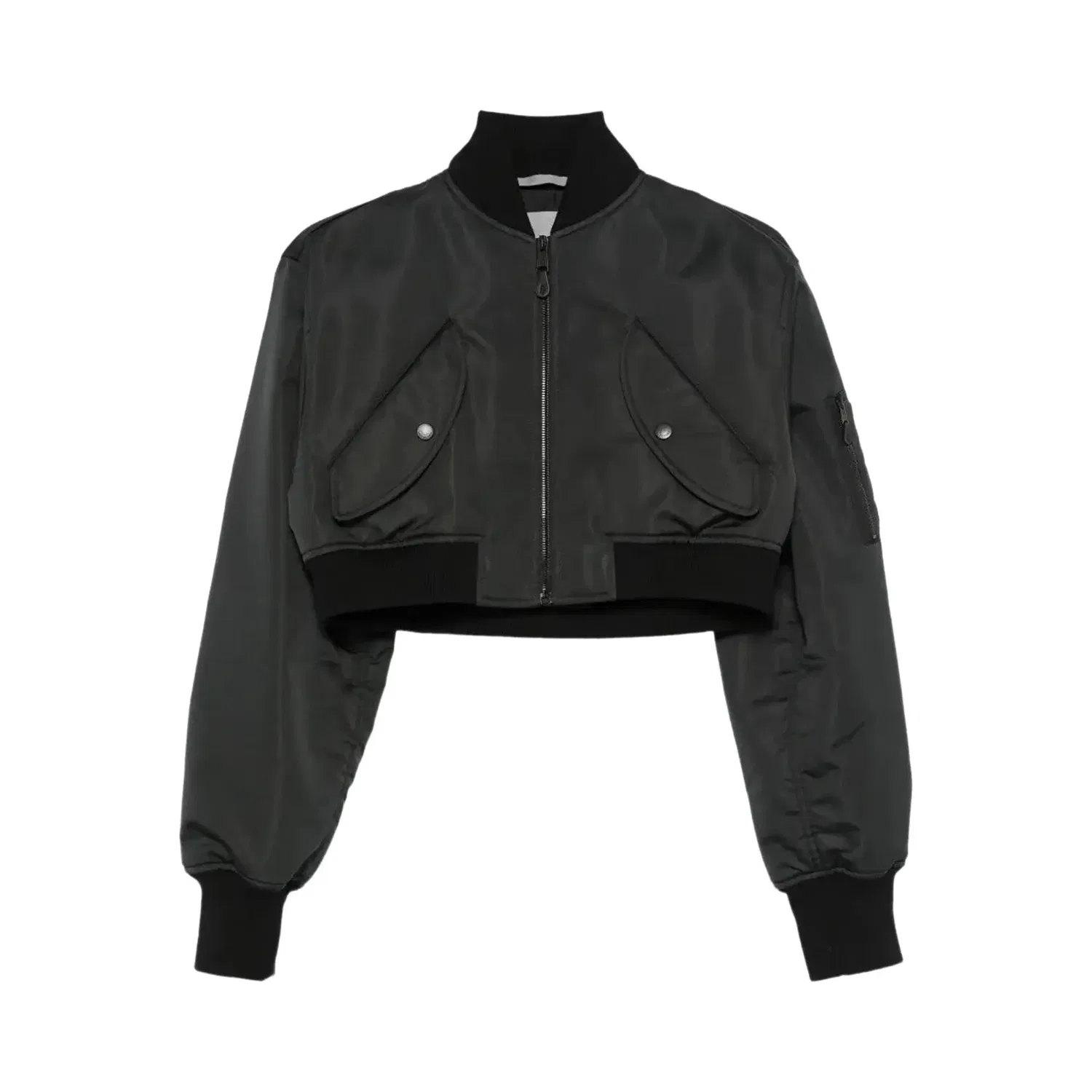 Бомбер укороченный Cropped Bomber Balenciaga, Черный