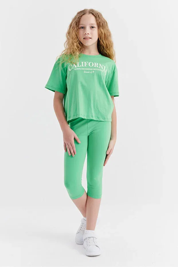 Детские леггинсы для девочек однотонные Paulmark, Neon Green — фото 4
