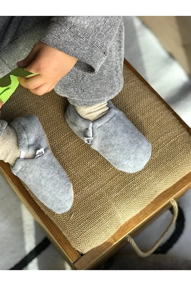 Детские тапочки для новорожденных хлопковые Ella Bonna, Gray — фото 3