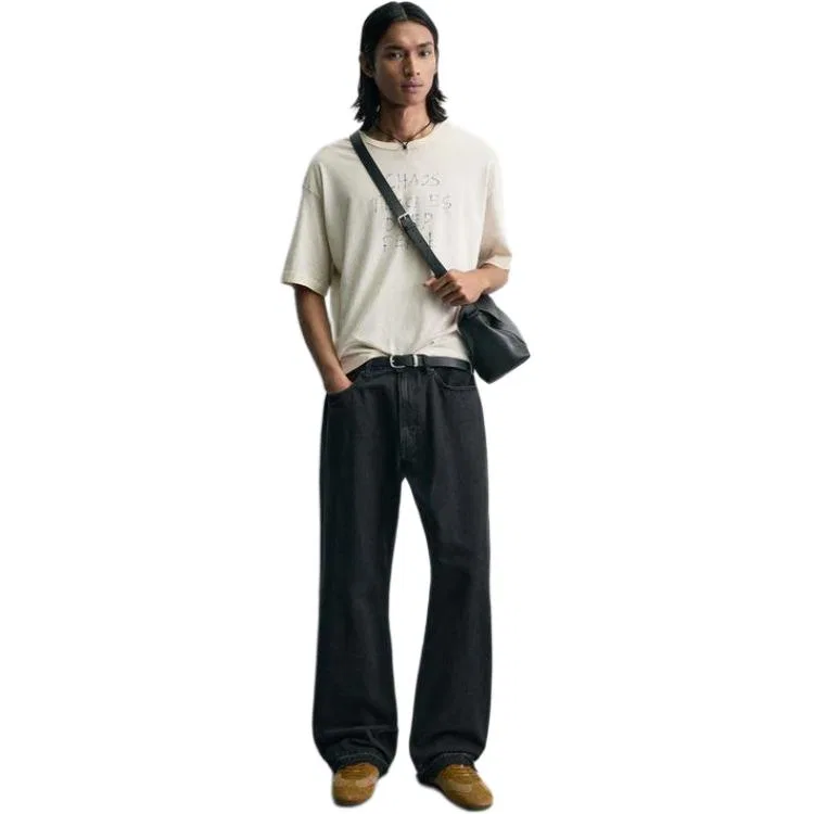 Футболка унисекс с круглым вырезом ZARA, Raw White — фото 3