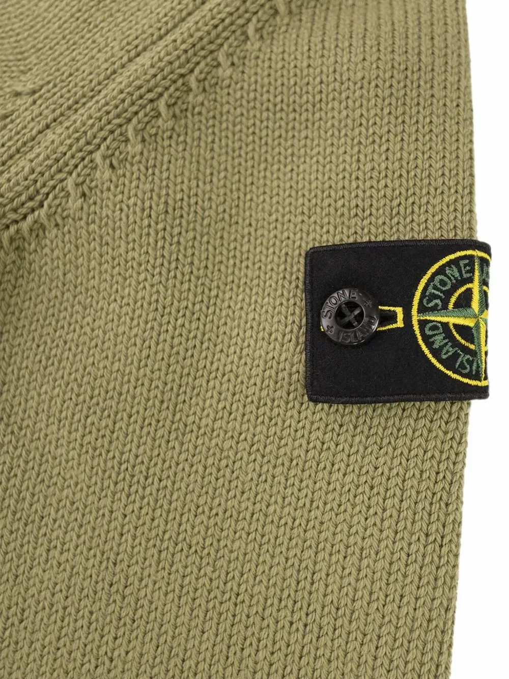 Свитер с высоким воротником с компасом Stone Island Junior, зеленый — фото 3