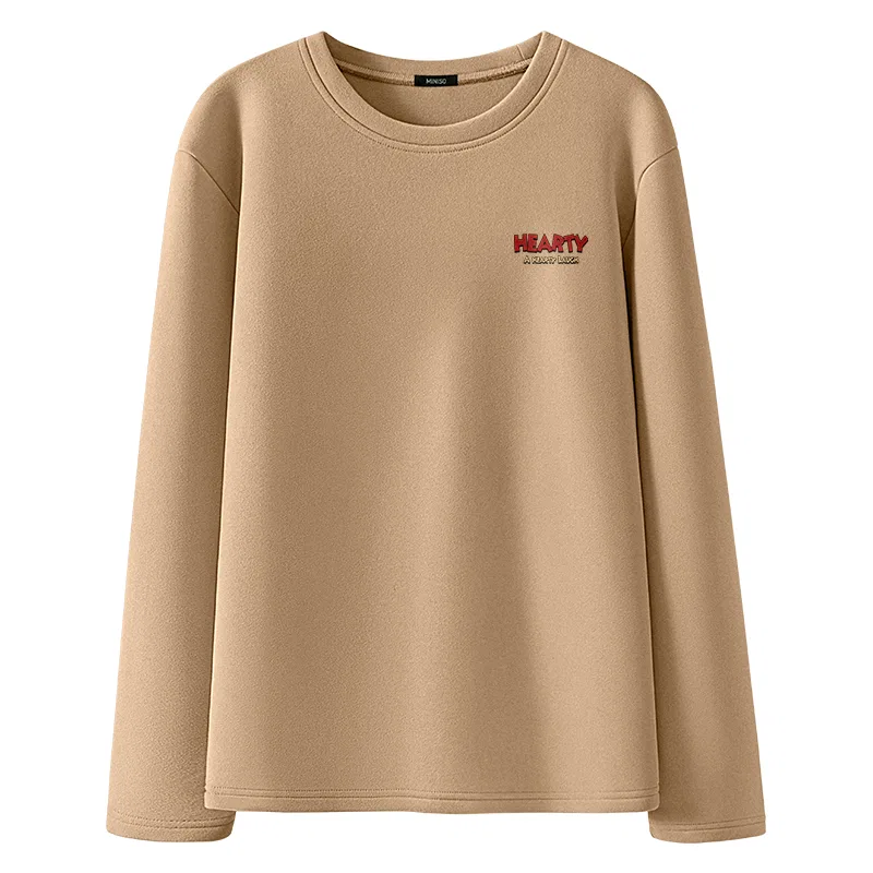 Детская футболка с принтом Unisex Crew Neck Thickened Straight Fit MINISO, Black (with Hearty Chest Logo) — фото 3