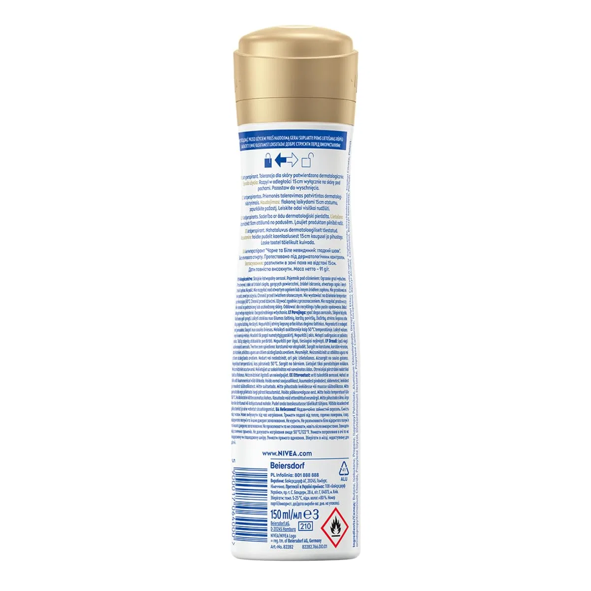 Антиперспирант-спрей 48H Black&White Invisible Silky Smooth, NIVEA, набор 3 шт., 150 мл — фото 2