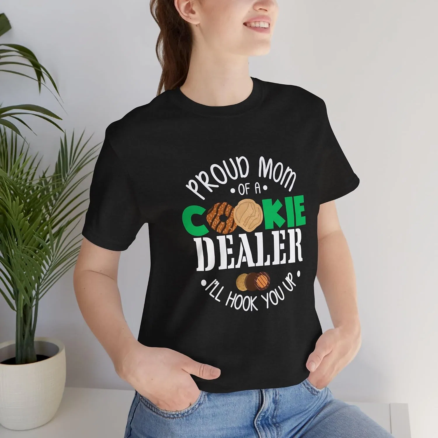 Футболка с принтом Cookie Dealer Bella Canvas 3001, Black Heather — фото 2