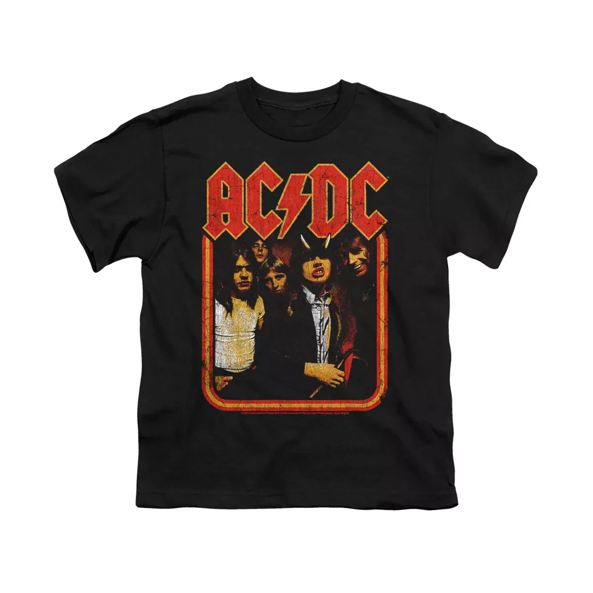 Детская футболка с принтом ACDC Group Distressed AC/DC, Black