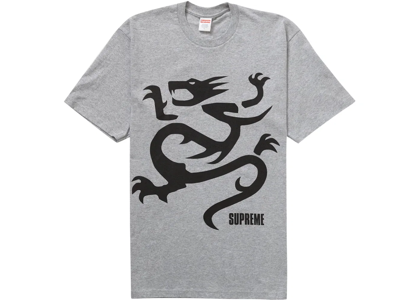 Мужская футболка с принтом Supreme Mobb Deep Dragon Tee, Heather Grey