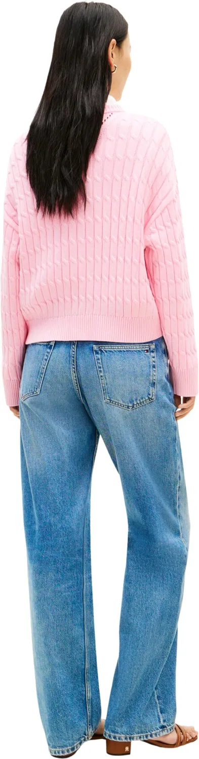 Женский пуловер с v-образным вырезом Tommy Hilfiger, Pink (Classic Pink) — фото 3