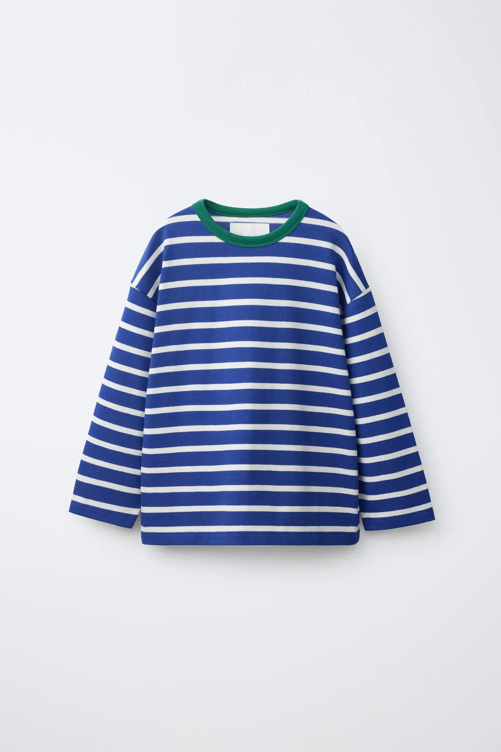 Футболка с полосатым принтом ZARA, Blue