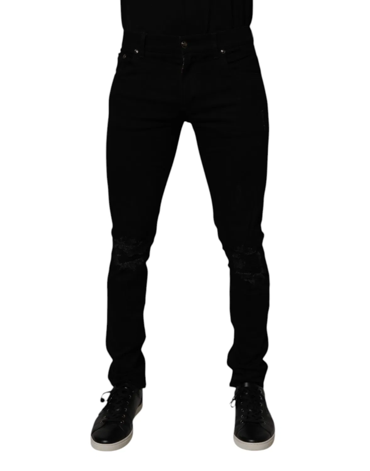 Мужские джинсы скинни из хлопка со стрейчем Dolce & Gabbana, Black