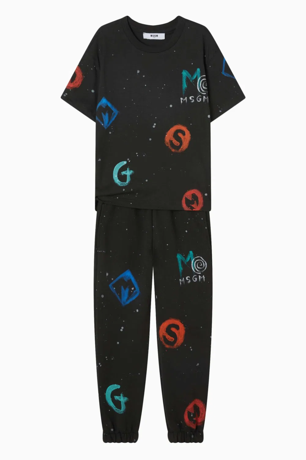 Штаны хлопковые Painted Logo MSGM — фото 2