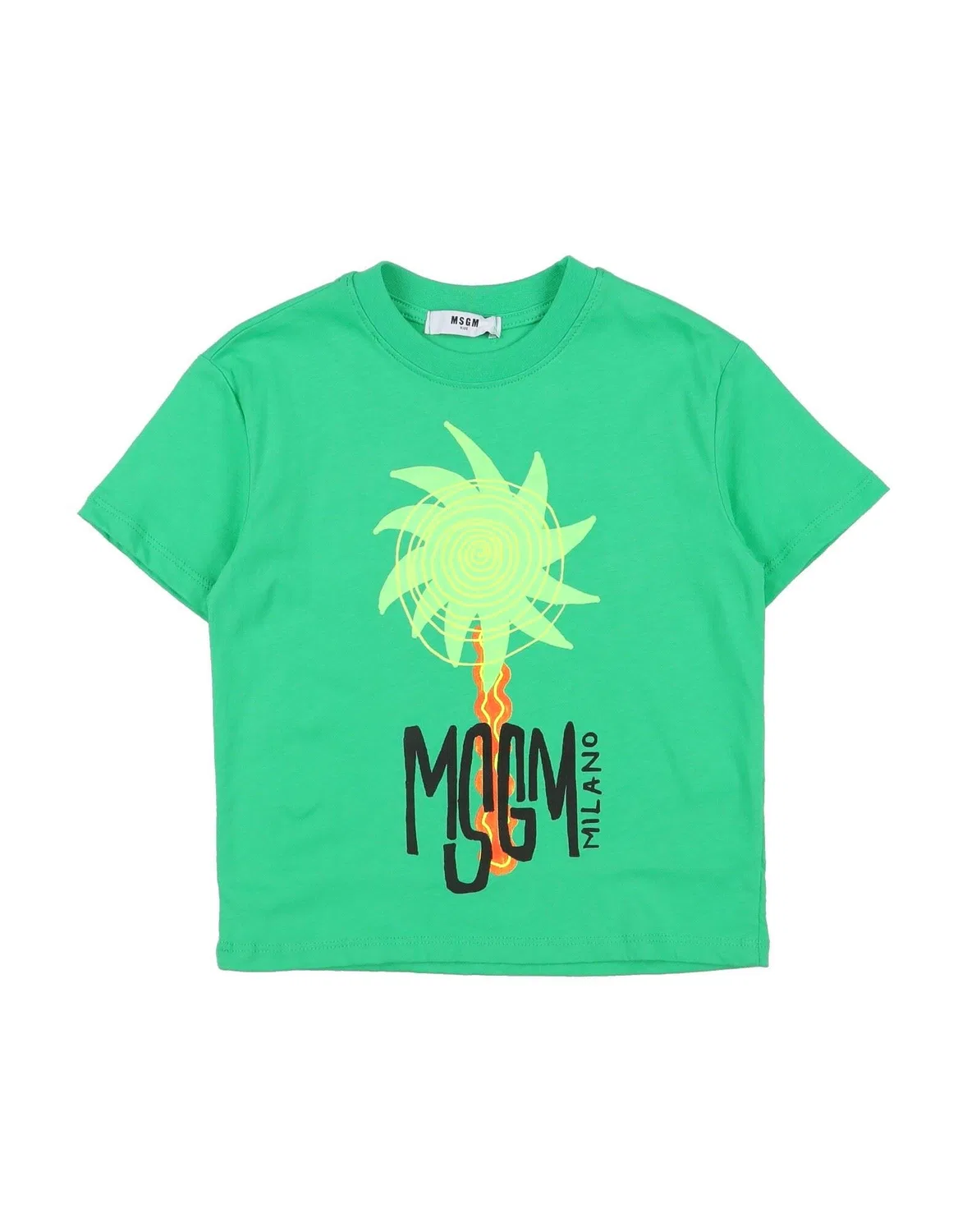 Детская футболка с коротким рукавом с принтом Msgm, зеленый