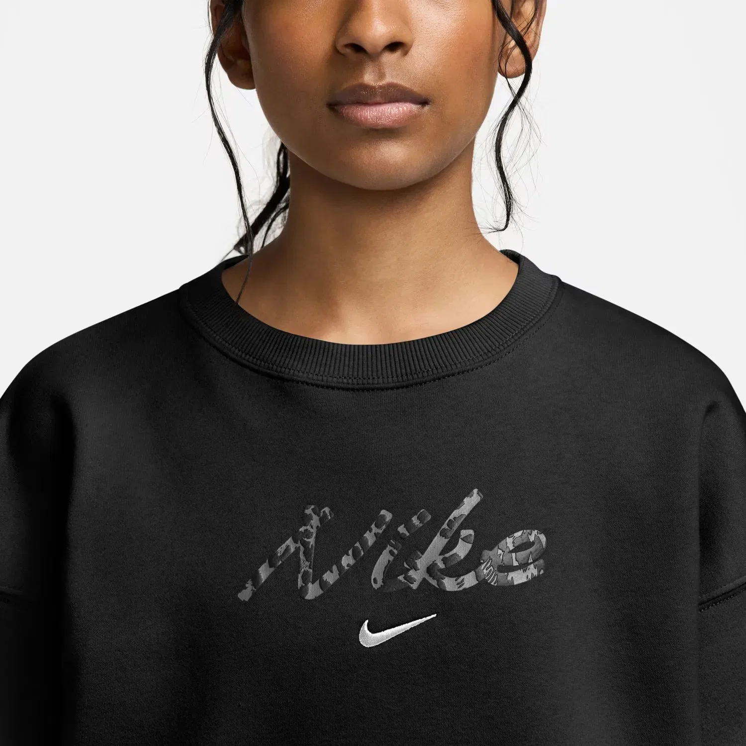 Детская худи для девочек из флиса Nike, Negro — фото 3