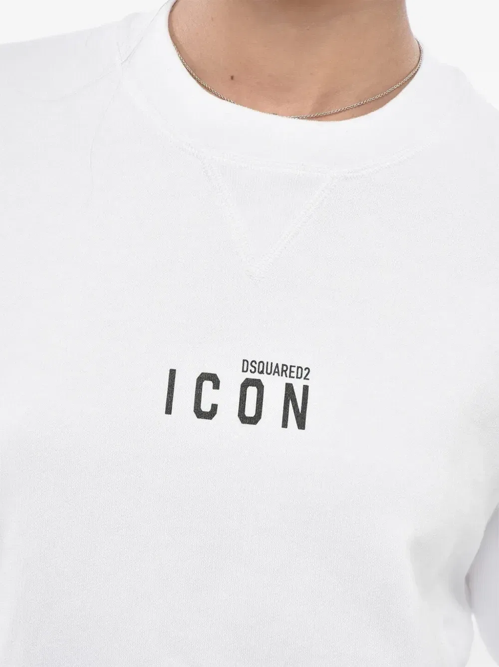 Свитшот из хлопка с логотипом Icon Dsquared2, белый — фото 4