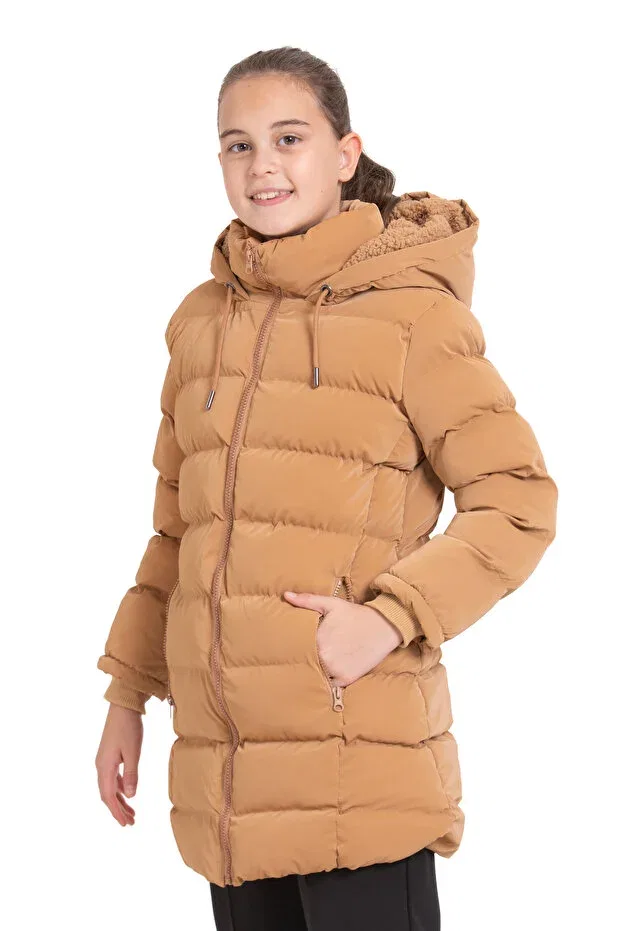 Детское пальто для девочек с длинным рукавом Care Garland, Camel — фото 3