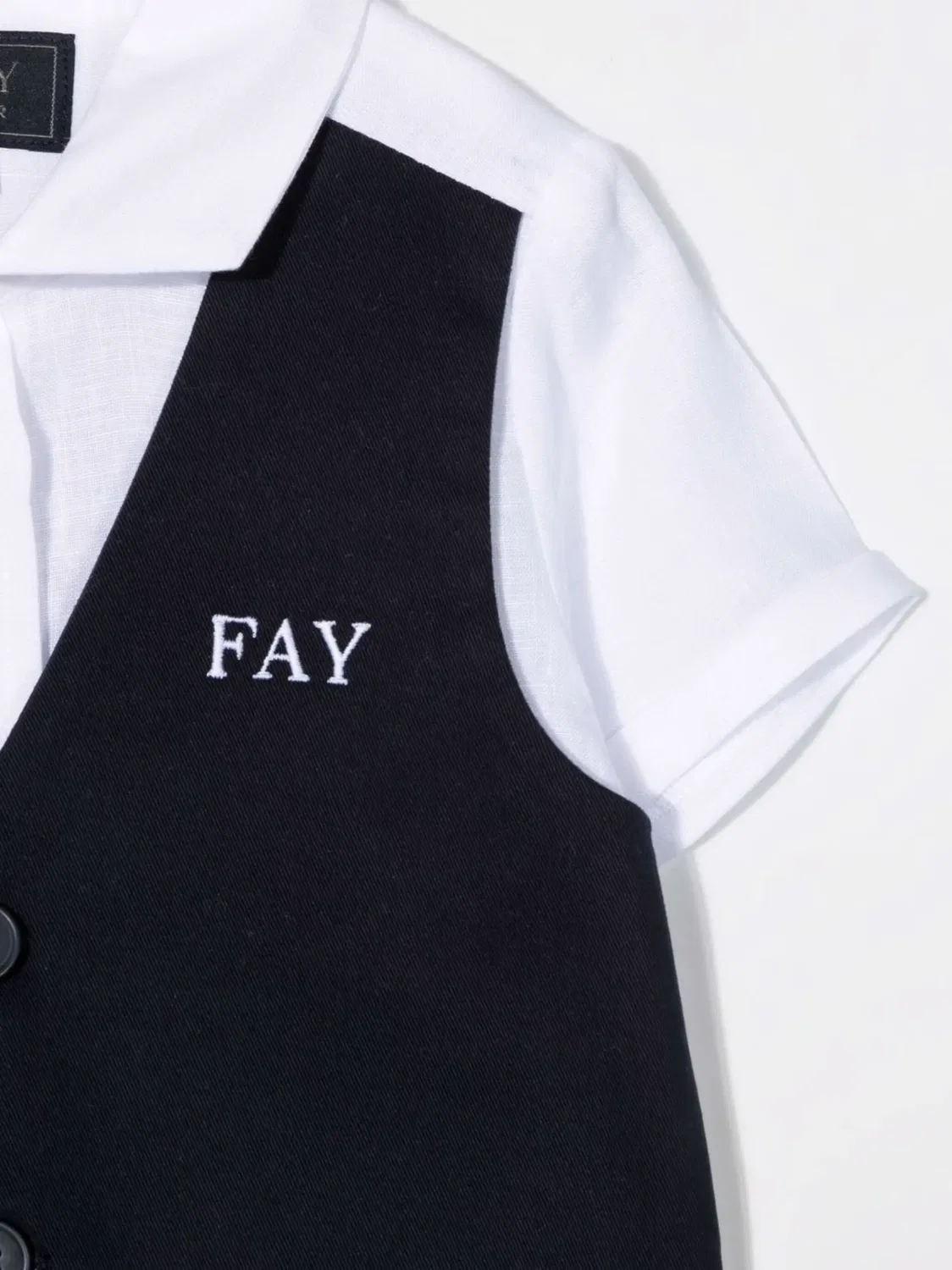 Рубашка с вышитым логотипом Fay, черный/белый — фото 2