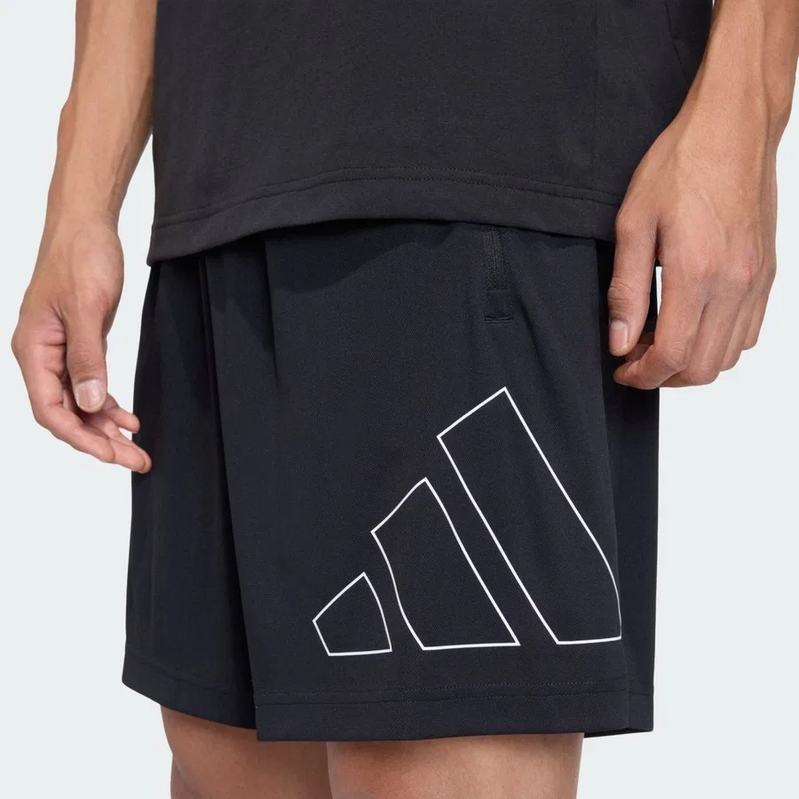 Шорты спортивные с большим логотипом Workout Essentials Base Pike, adidas, Черный — фото 4