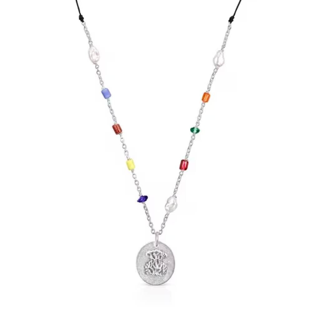 

Колье с подвеской Tous Oceaan Cameo Multicolored, серебро/стекло