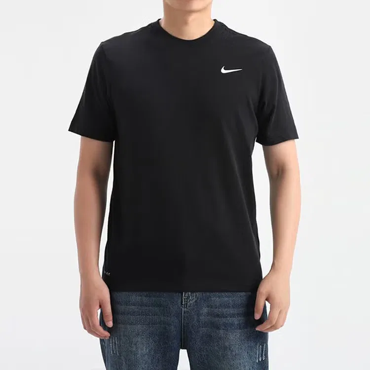 Футболка тренировочная с коротким рукавом Nike, черная — фото 3