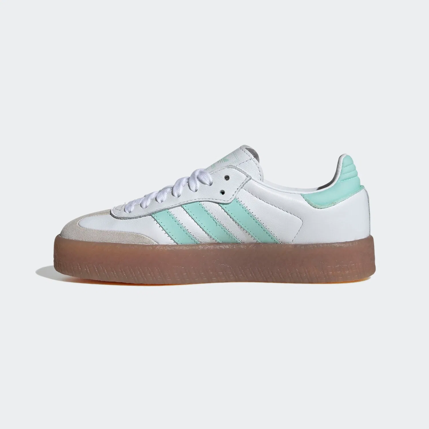 Детские кеды с подошвой платформой Adidas Originals, Cloud White/Clear Mint/Gold Metallic — фото 3