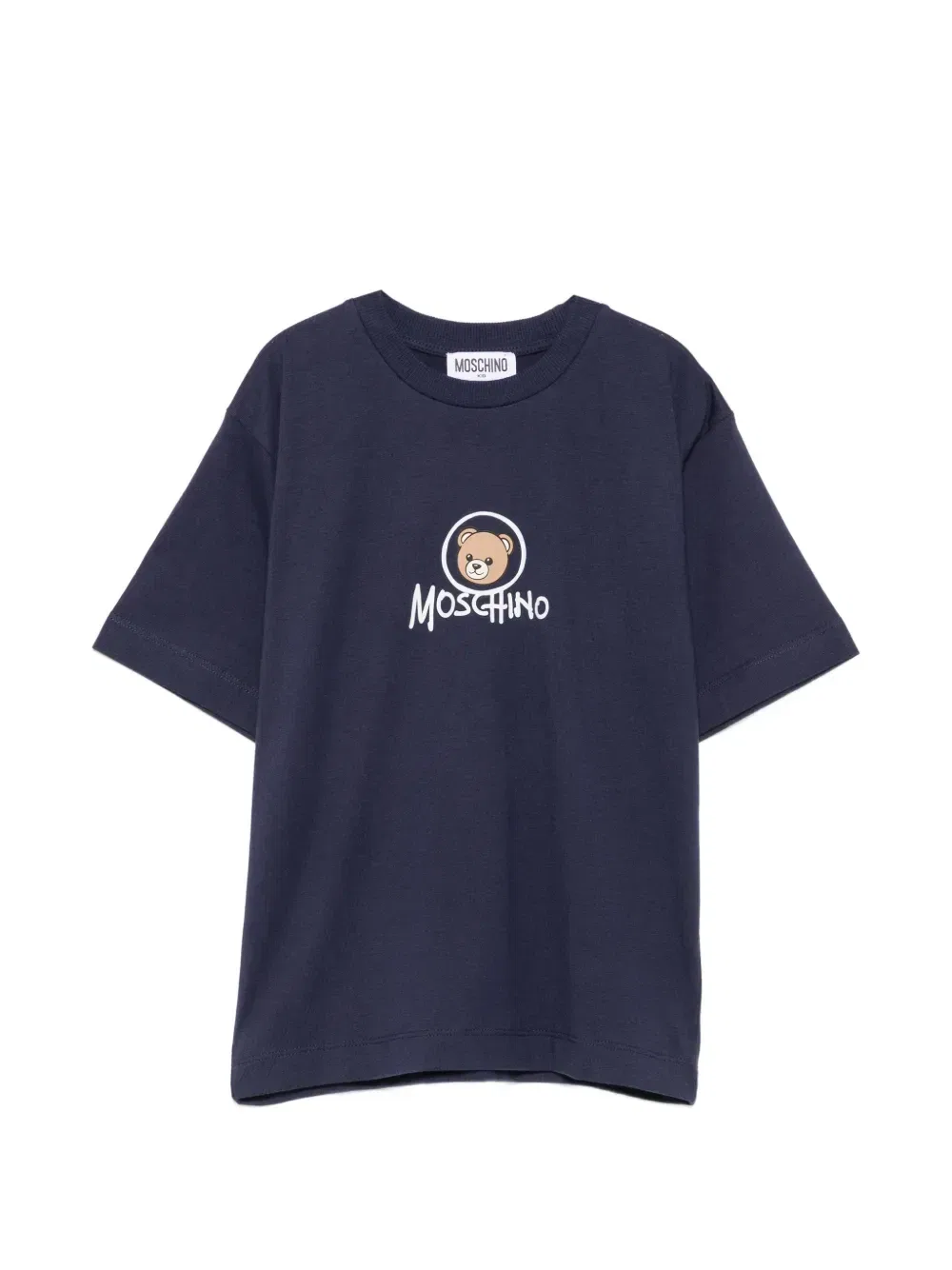 Футболка с принтом плюшевого мишки Moschino Kids, синий