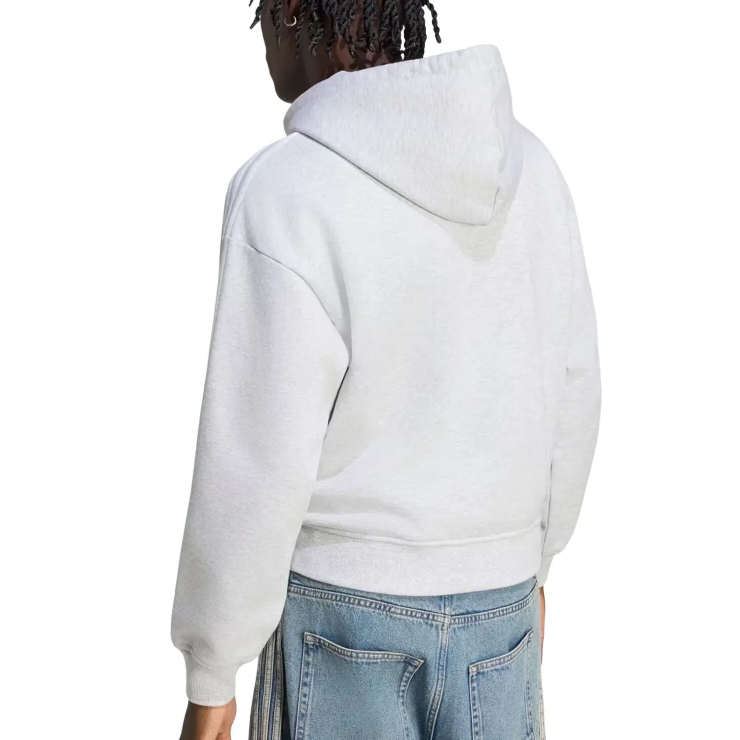 Мужское худи Oversized Zip-Up Hoodie Asia Sizing 'Light Grey Heather' adidas, Light Grey Heather — фото 3