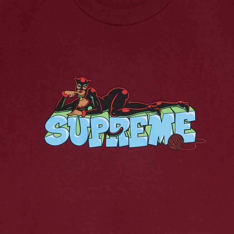 Футболка Supreme Catwoman Tee 'Cardinal', красный — фото 4