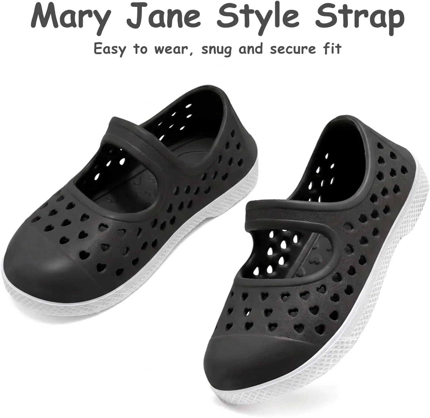 Детские туфли Мэри Джейн для девочек Mary Jane Water Shoes Nedaan, Black — фото 4