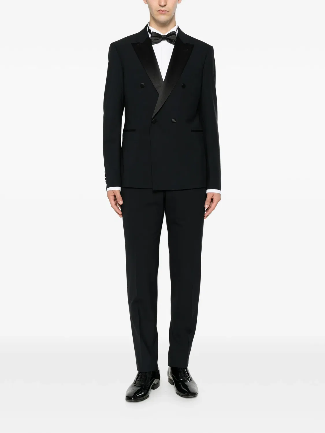 Emporio Armani Двубортный костюм с пиковыми лацканами, синий — фото 3