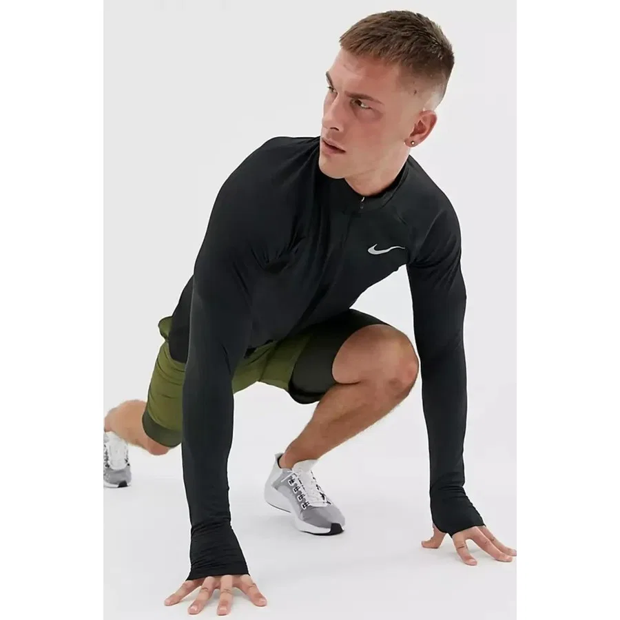 Спортивная куртка с четверть-молнией Nike Dri-FIT Running Half Zip, Черный — фото 4