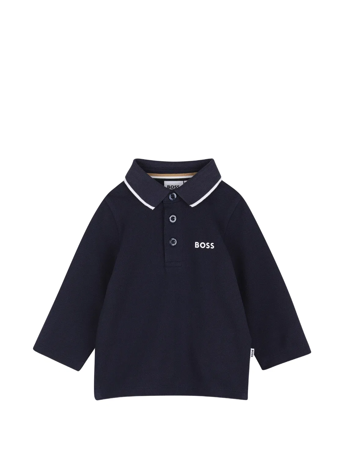 Рубашка поло с длинными рукавами и логотипом Boss Kidswear, синий