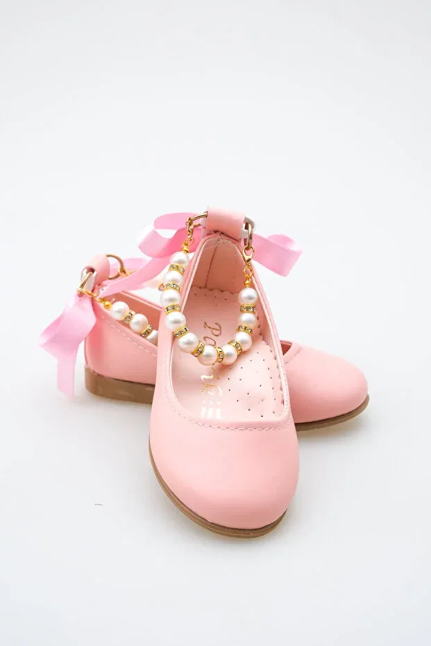 Детские балетки для девочек с жемчугом Pabrik, Pink — фото 3
