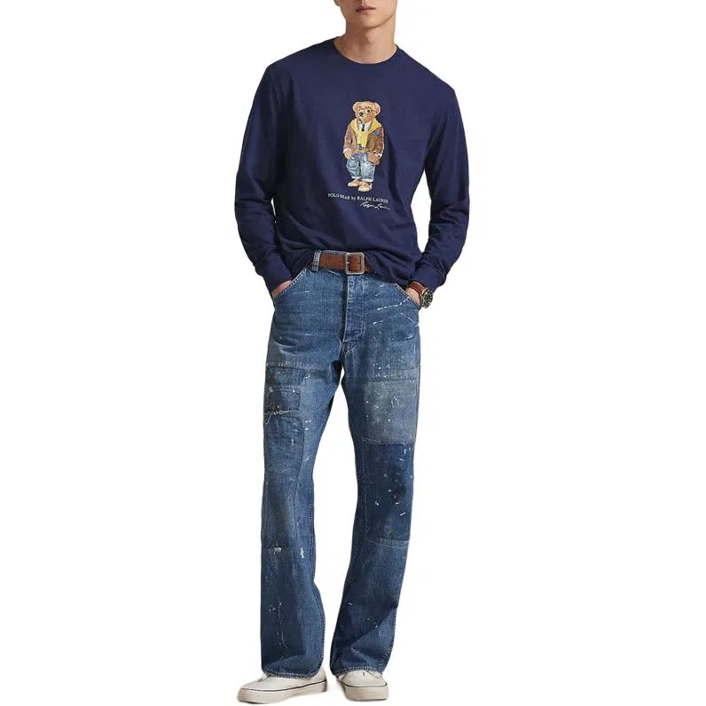 Мужская футболка с принтом Polo Bear Classic Version Polo Ralph Lauren, Marine Blue — фото 3
