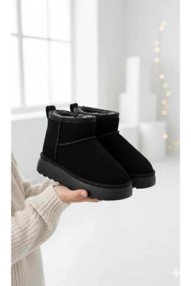 Детские ботинки для девочек меховые Daxtors, Black