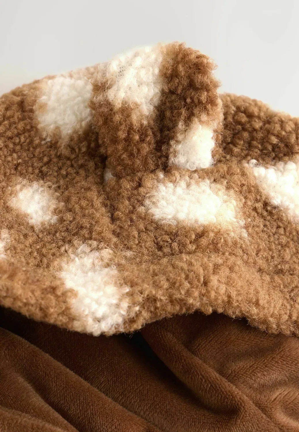 Куртка-Пиджак из искусственной овчины с капюшоном, стандартного кроя Next, Brown Spot — фото 4