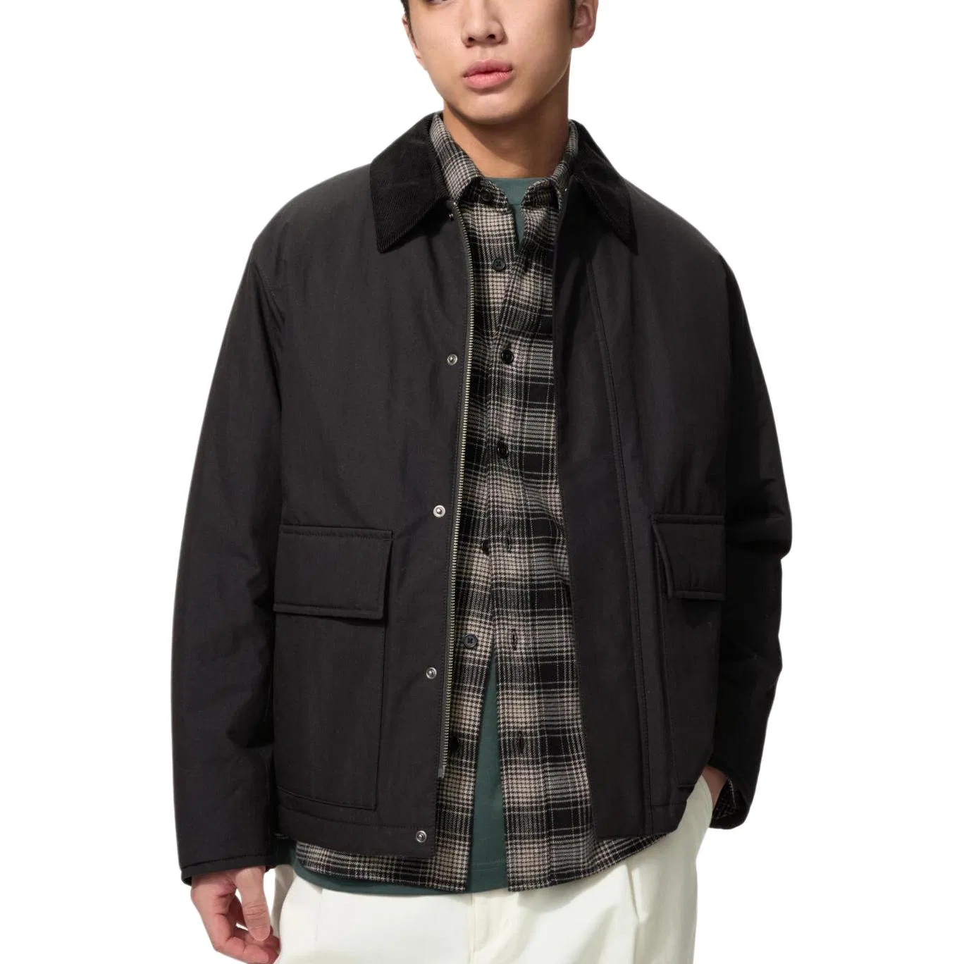 Пуховик с воротником Black FW26 Puffer Jackets Unisex UNIQLO — фото 3