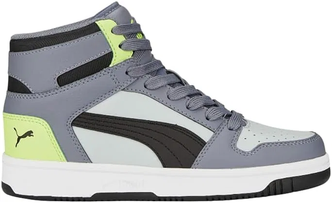 Детские кроссовки Rebound Layup Mid PUMA, Gray Tile/Puma Black/Platinum Gray/Lily Pad