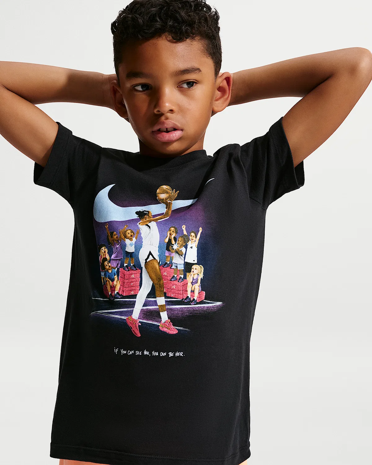 Детская футболка Nike A'ja Wilson, Black — фото 3
