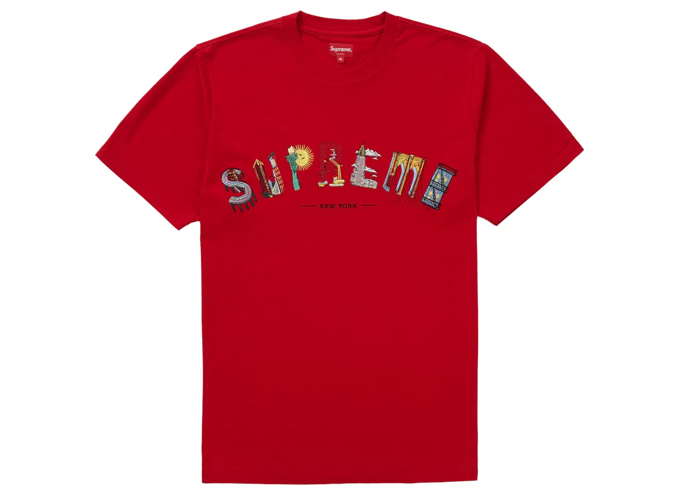 Мужская футболка с принтом Supreme City Arc Tee, Red