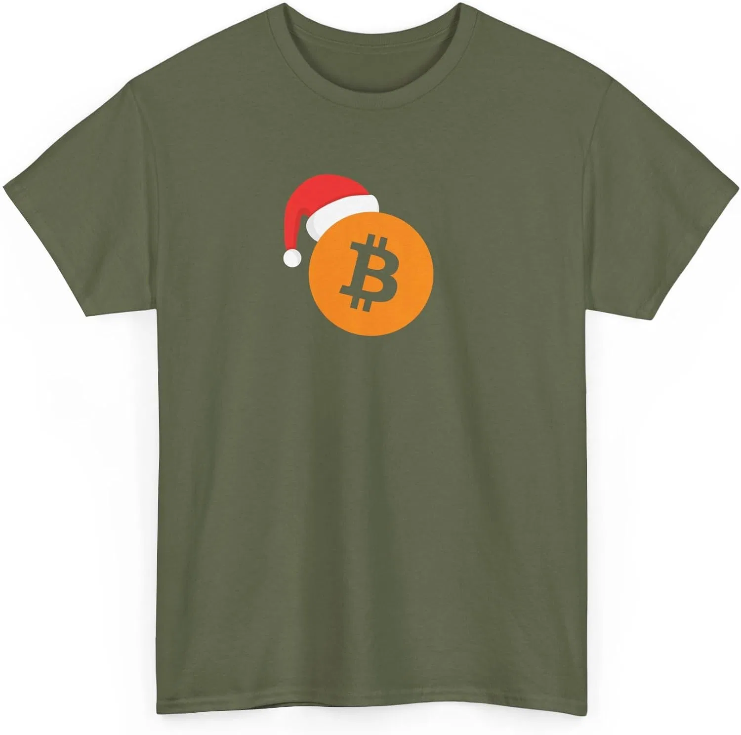 Футболка с принтом Bitcoin Gildan, Military Green